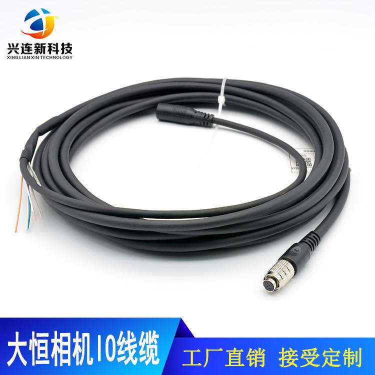 大恒工业相机电源线IO线缆供电触发线HR25-7TP-8S Gige网路线带锁