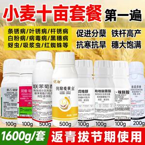 小麦增产套餐一喷三防杀虫杀菌蚜虫红蜘蛛赤霉锈白粉病专用可飞防