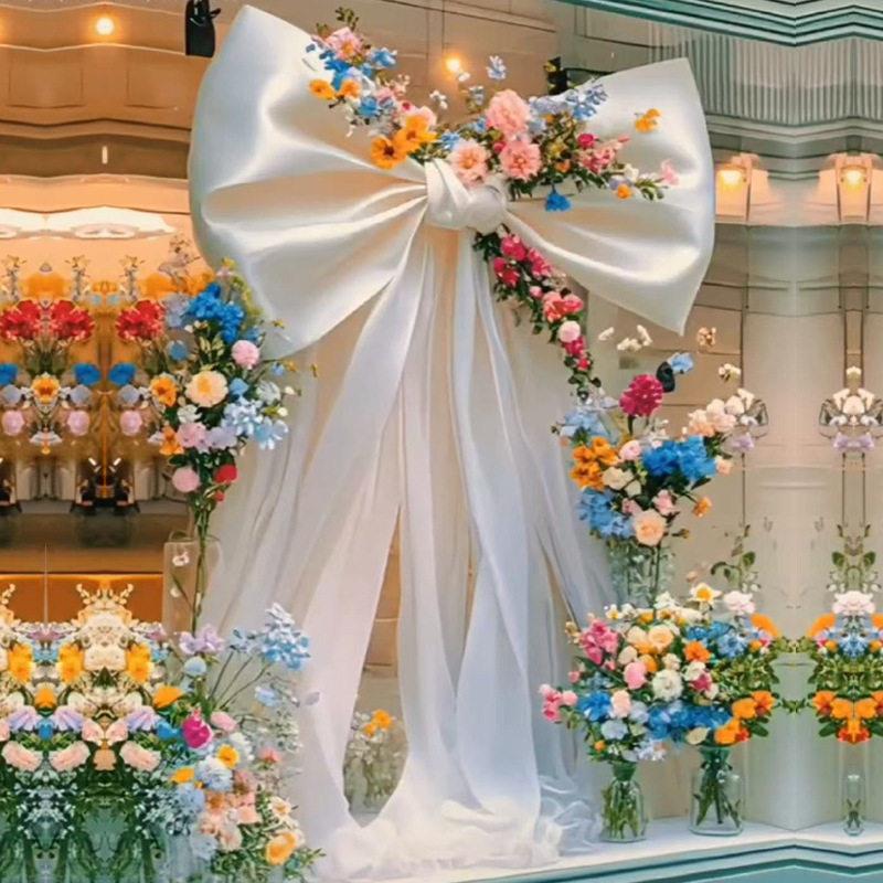 超大巨型蝴蝶结婚庆婚礼背景墙布景花艺橱窗派对生日拍照布置装饰
