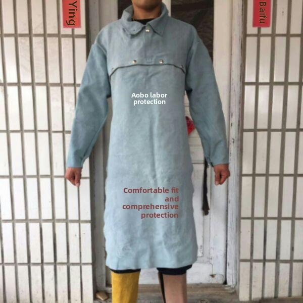 牛皮焊接工作服防烫火花辐射防护牛皮焊接防护牛皮服装袖子围裙焊