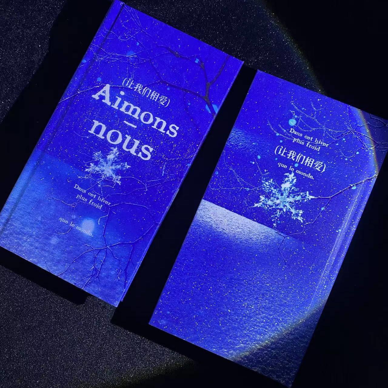 原创高颜值蓝色雪花TN日历手帐本笔记本