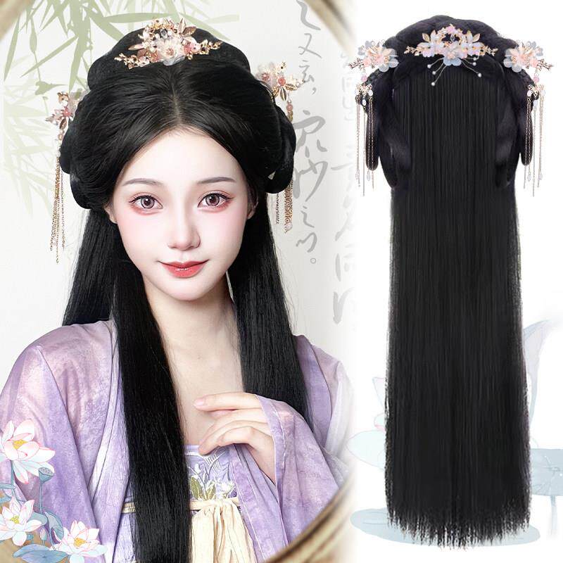 汉服假发古装头饰一体式懒人发箍全套发饰古风发髻造型盘发垫发包
