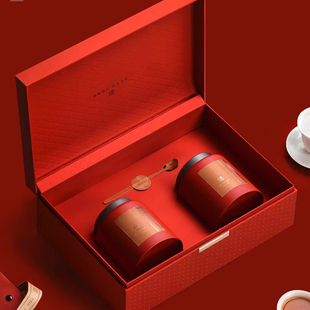 高档茶叶包装盒空礼盒通用红茶绿茶红色茶包装盒子礼盒装空盒定制