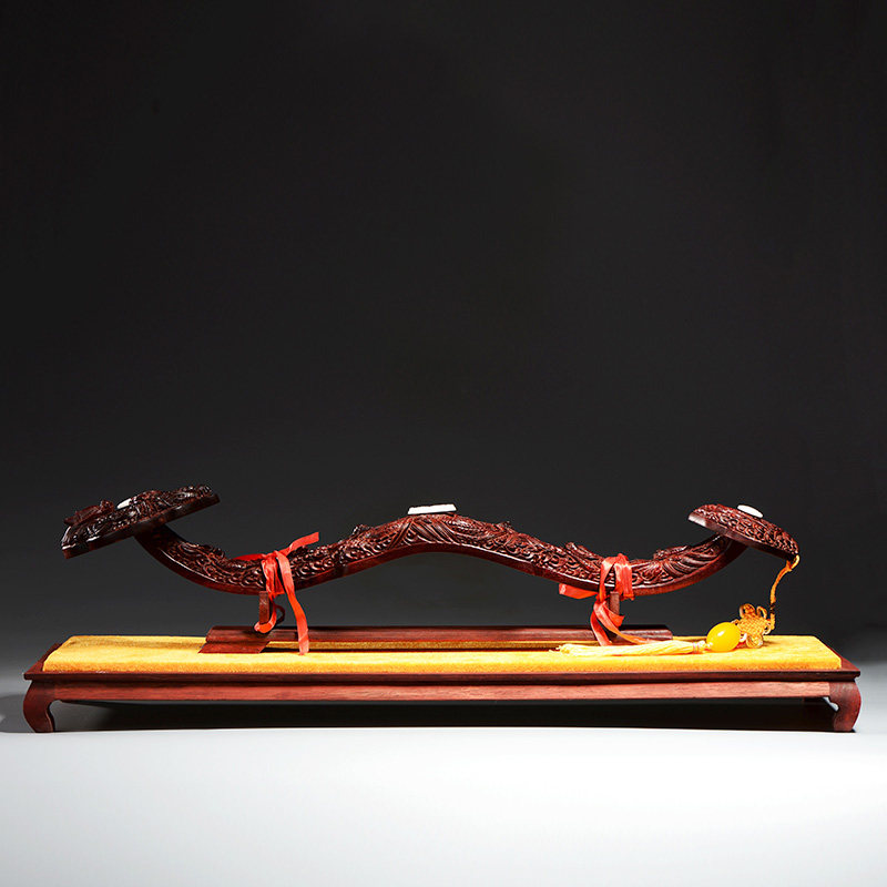 小叶紫檀如意摆件九龙戏珠实木质雕刻客厅玄关红木工艺品乔迁礼品