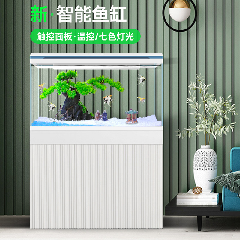 80cm新款鱼缸家用客厅中小型带柜大水族箱免换水60一米带底柜生态