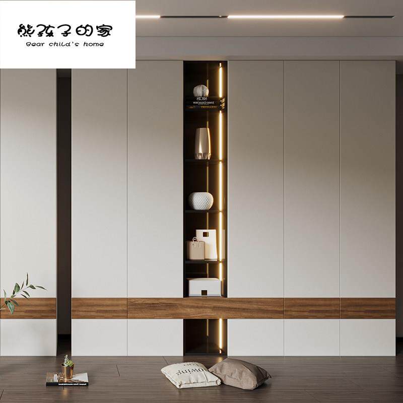 厦门全屋定制现代极简衣帽间走入式一门到顶衣柜整体整体定制家俱