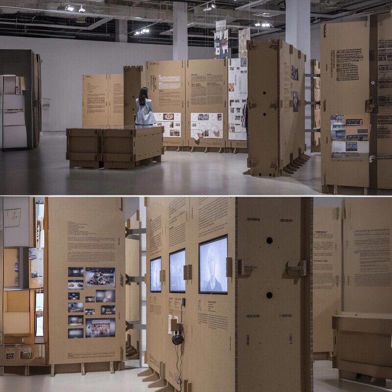 需定制蜂窝瓦楞纸板展架 可拆装展陈装饰纸艺美陈 可定制007展架图片
