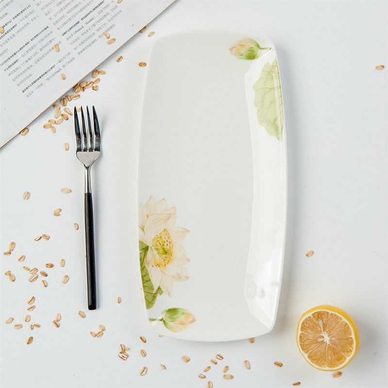 骨瓷长方盘韩式小鱼盘寿司盘11英寸陶瓷菜盘微波炉适用长条虾盘子,餐饮具,盘,淘宝优惠券,粉丝福利购,淘宝优惠卷