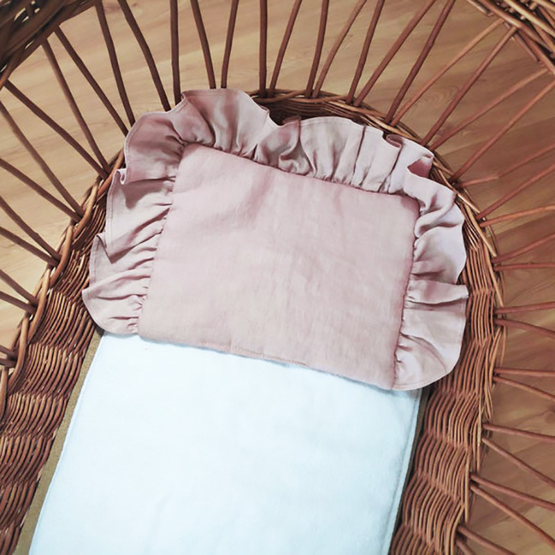 儿童亚麻荷叶边枕套大人枕套枕头套大号家用夏季枕头皮儿童