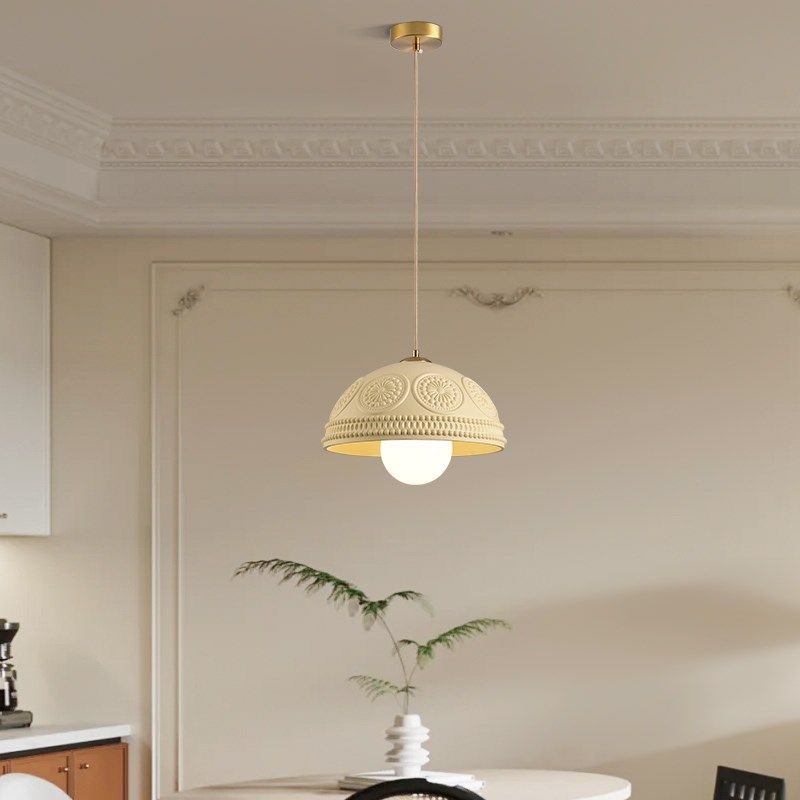 法式创意雕花艺术餐厅饭桌吊灯奶油风田园吧台岛台卧室书房床头灯,家装灯饰光源,餐厅吊灯,淘宝优惠券,粉丝福利购,淘宝优惠卷