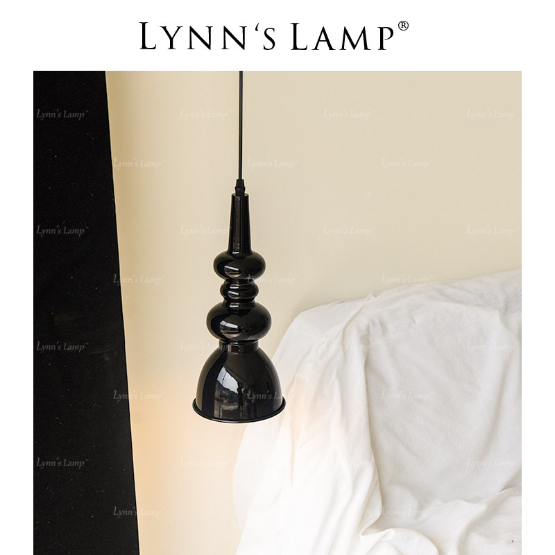Lynns立意 黑色葫芦床头吊灯 玄关吧台包豪斯餐厅设计师极简灯具,家装灯饰光源,床头/玄关/吧台/过道吊灯,淘宝优惠券,粉丝福利购,淘宝优惠卷