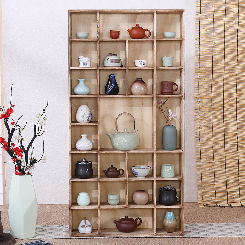 实木多宝格茶杯架子茶壶架茶具家用置物展示架中式博古架挂墙壁挂,住宅家具,多宝格/博古架,淘宝优惠券,粉丝福利购,淘宝优惠卷