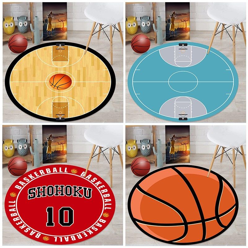 卡通儿童篮球场圆形地垫卧室床边学习椅电脑椅转椅吊篮架子鼓地毯,居家布艺,转椅地垫,淘宝优惠券,粉丝福利购,淘宝优惠卷