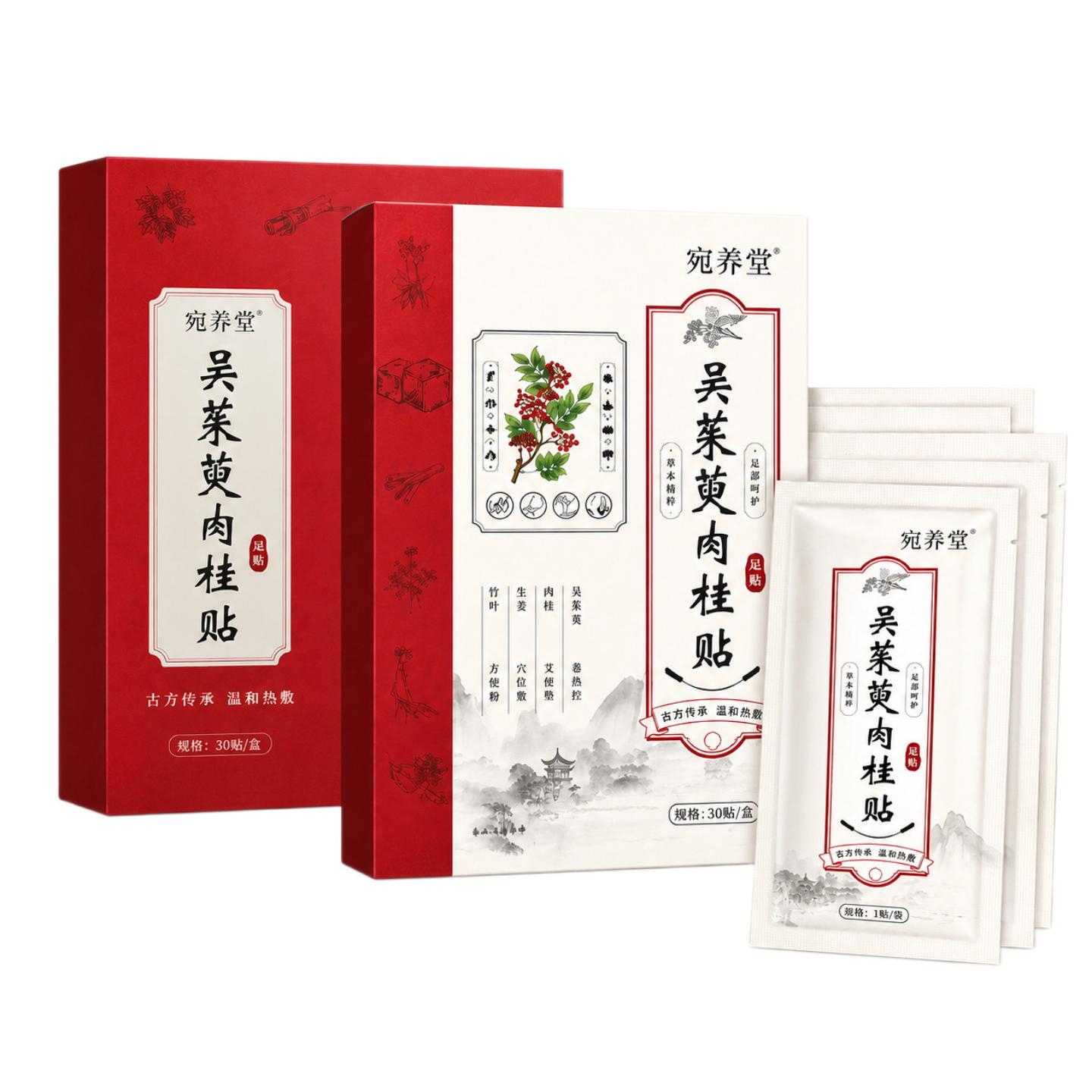 吴茱萸肉桂足贴草本热敷贴温灸贴足部护理贴贴敷双足养生贴保健贴