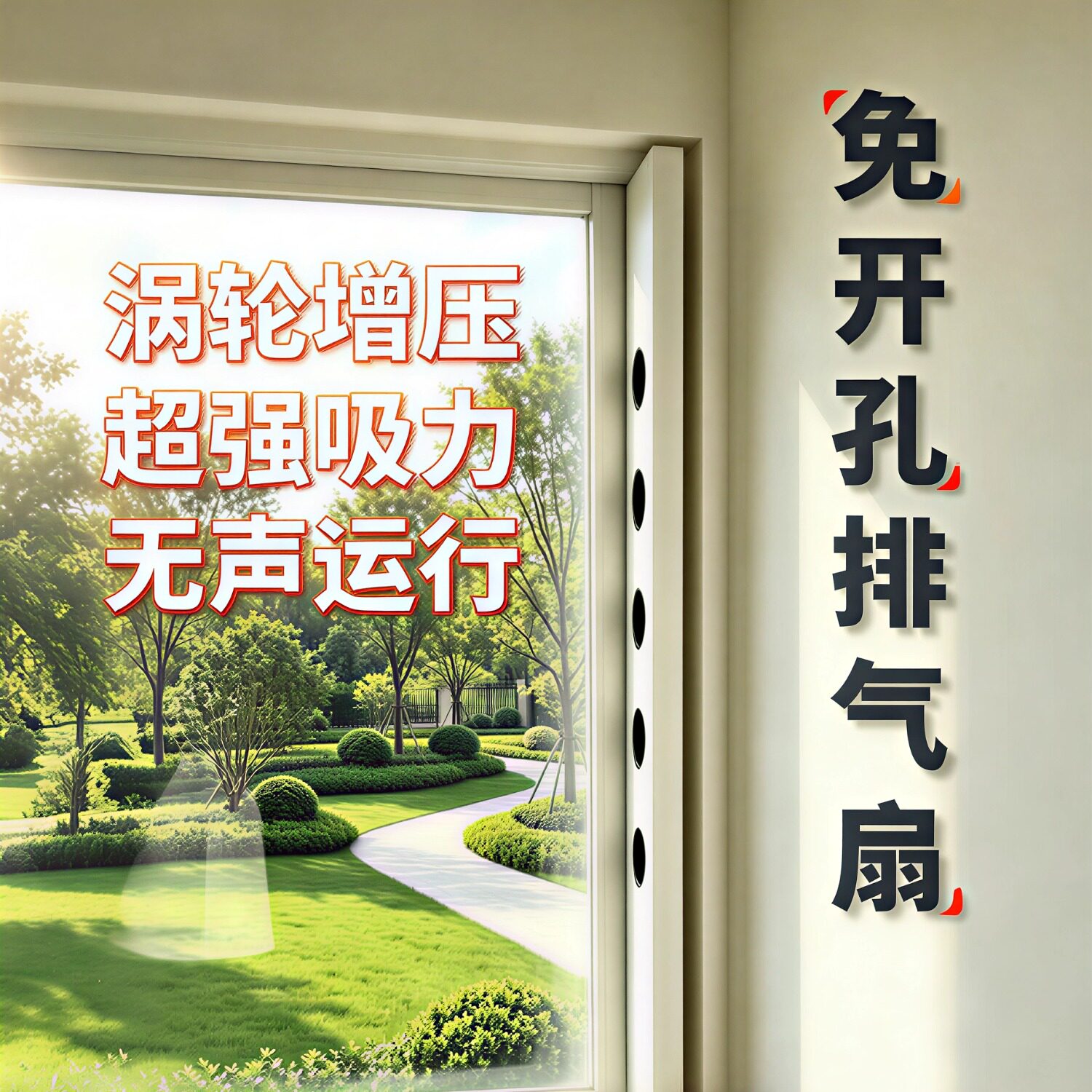 房间换气高端窗式排气扇免开孔门窗排气扇业内领先品牌节能
