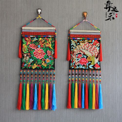 复古装饰挂画民族风卧室墙壁床头过道布画布艺挂布墙面背景布中式