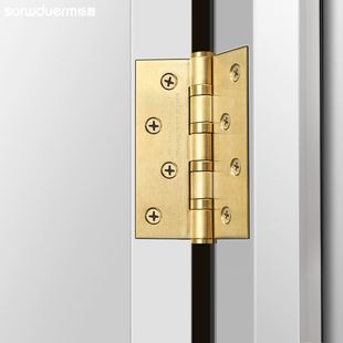 烁盾4寸平开合页不锈钢木门页房门加厚3.0铰链15轴承家用静音折页