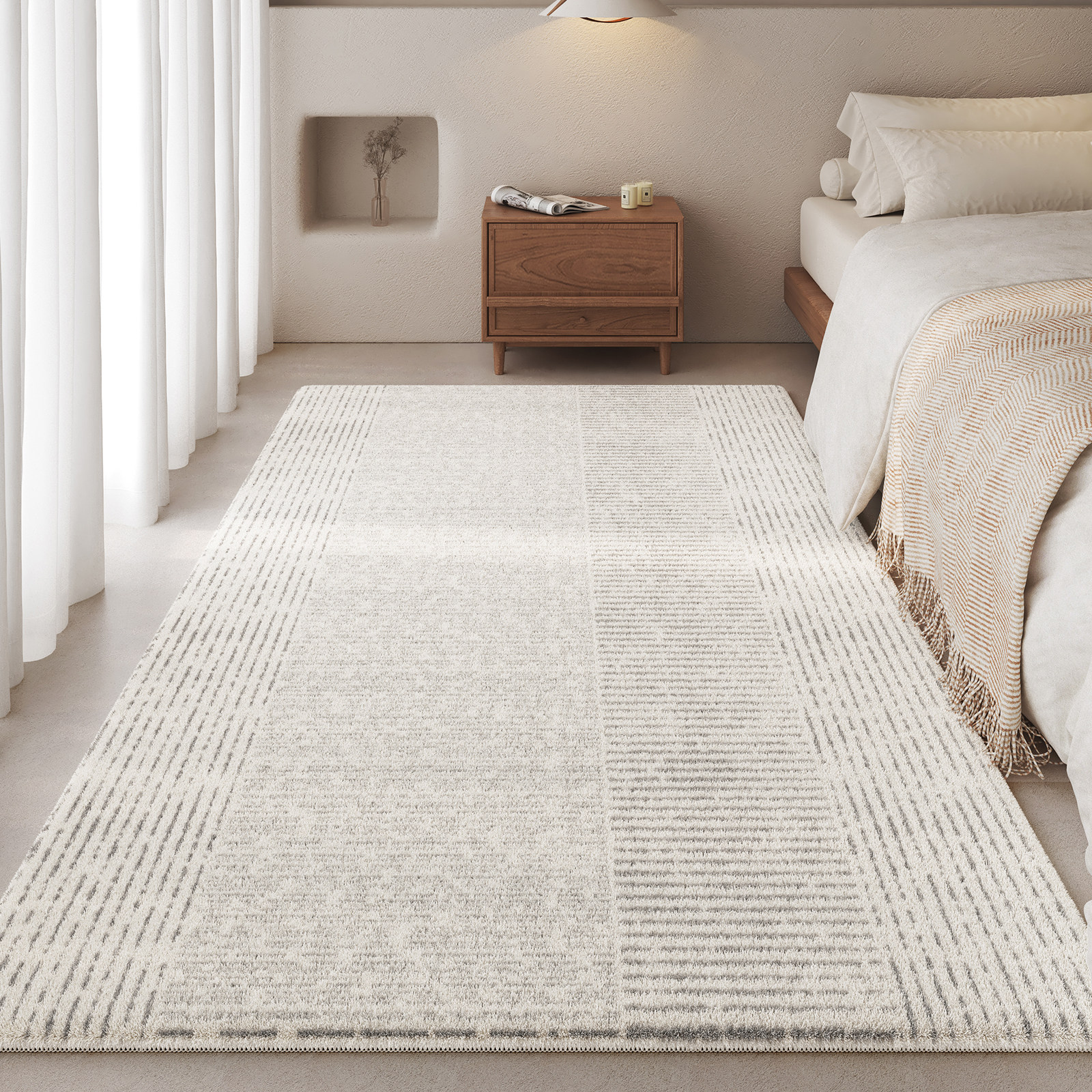 地毯卧室床边毯2024新款奶油风室内客厅可擦洗防水地垫大面积全铺,居家布艺,床边毯,淘宝优惠券,粉丝福利购,淘宝优惠卷