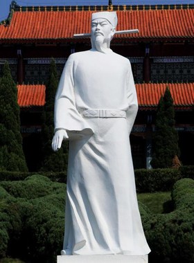 汉白玉石材人物雕塑定制古代书法家文天祥雕像学校公园广场摆件