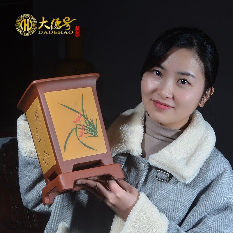 大德号宜兴陶瓷紫砂兰花盆君子兰兰草室内透气带托盘四方盆景花盆,鲜花速递/花卉仿真/绿植园艺,花盆,淘宝优惠券,粉丝福利购,淘宝优惠卷