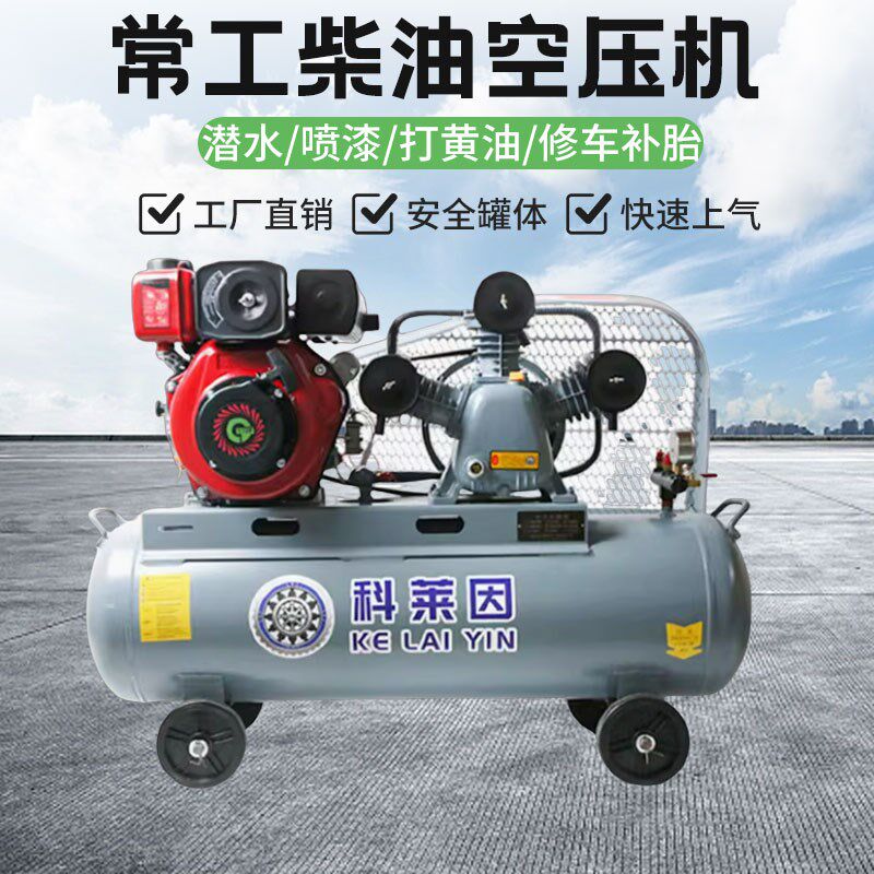 新款风冷柴油空压机气泵高压野外修车补胎打黄油潜水泵车载式小型