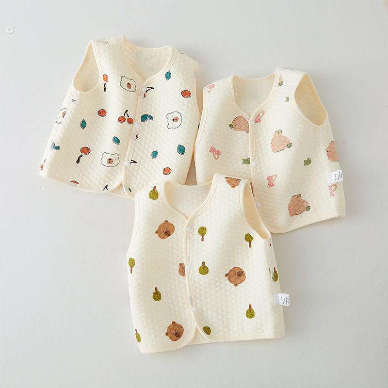 宝甲婴儿春秋冬纯棉保暖马夹男女儿童加厚背心新生儿外穿衣服