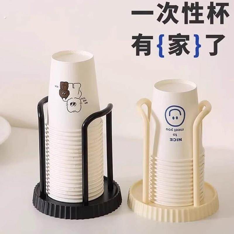 桌面纸杯收纳层架奶茶店咖啡店一次性杯子取杯器置物架高级饮水机
