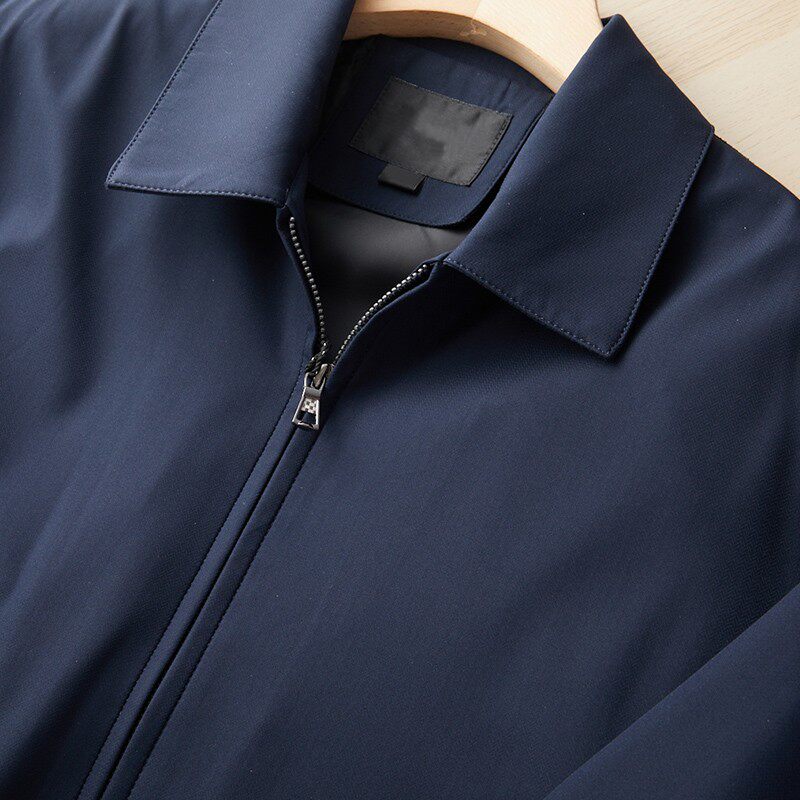 春秋男士夹克外套夹克衫上衣翻领休闲薄款夹克中老年爷爷夹克外套