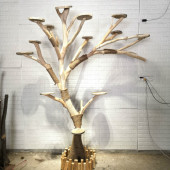 实木猫爬架耐磨不粘毛防腐原木枯树干大型猫窝网红猫爬树宠物跳台