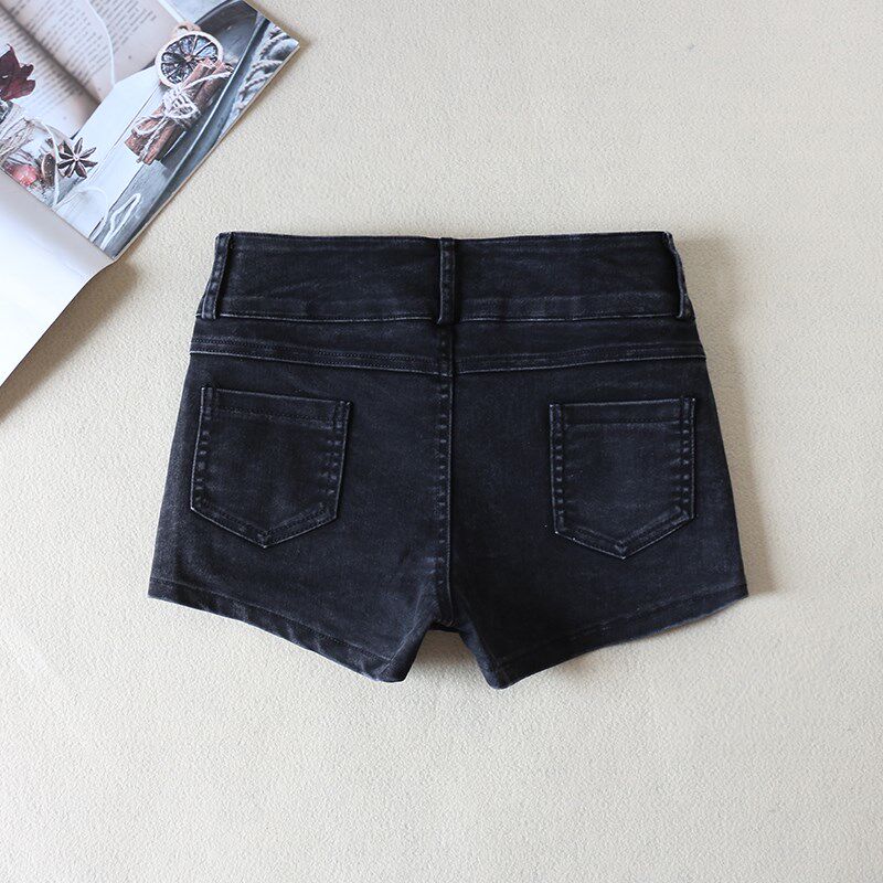 新款黑色短裙女夏季低腰牛仔超短裙性感弹力修身显瘦假两件裙裤子
