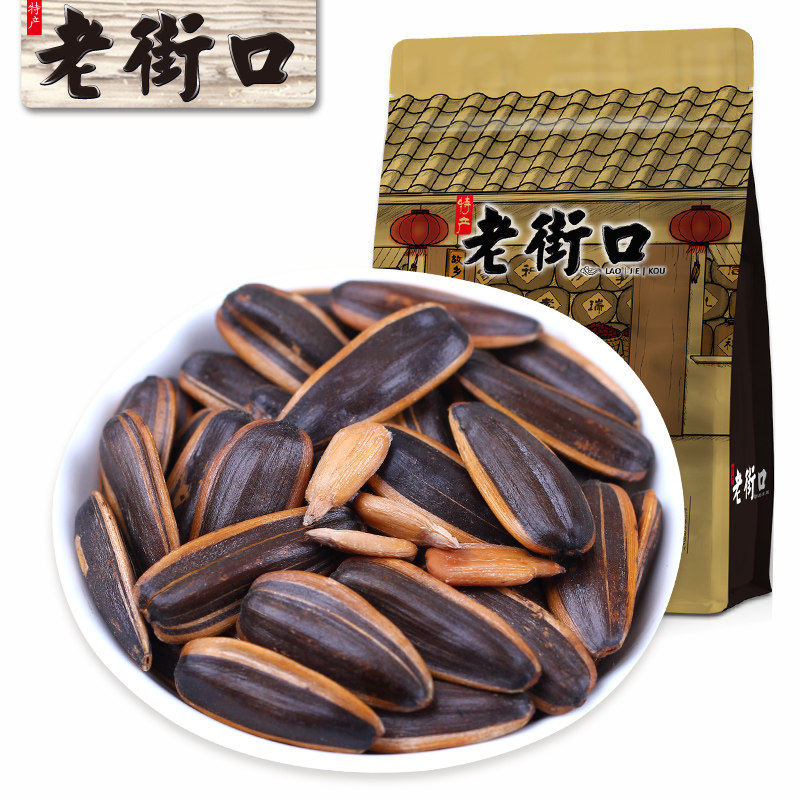 老街口焦糖山核桃五香奶油味瓜子500g袋装健康零食坚果炒货葵花籽