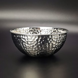 新款304不锈钢色拉碗汤面碗锤纹碗玫瑰金色水果碗儿童家用饭碗