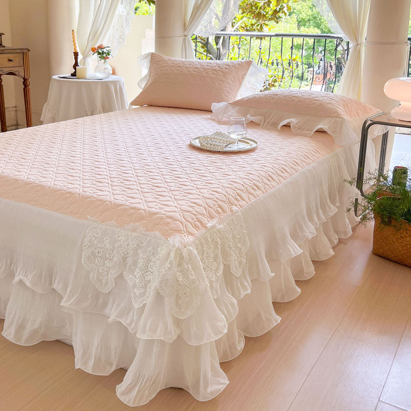 仙气公主风雪纺花边凉感乳胶凉席三件套夏季空调席冰丝席可水机洗,床上用品,乳胶席,淘宝优惠券,粉丝福利购,淘宝优惠卷