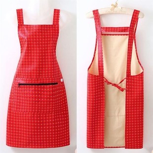 2022新款加厚耐磨防水防油软皮围裙不掉皮家里家外女士爆款pu皮质