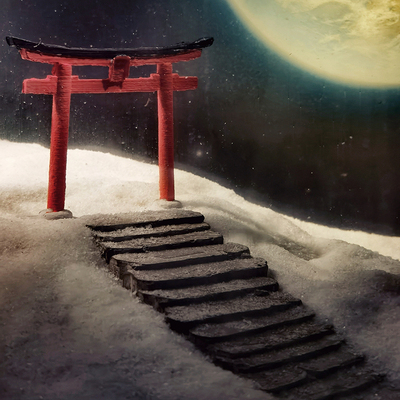 冬官手作 鱼缸造景摆件苔藓花盆小房子牌坊神明鸟居明神鸟居