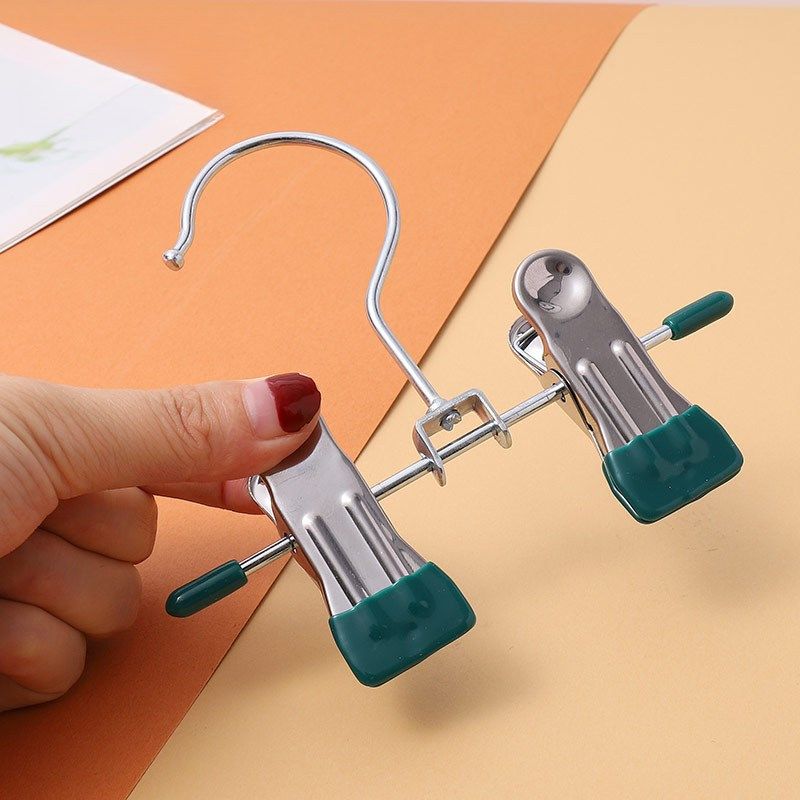带夹子衣架不锈钢小夹子多功能双夹小裤架迷你宠物衣架防滑浸胶夹,收纳整理,多夹子晾衣架,淘宝优惠券,粉丝福利购,淘宝优惠卷