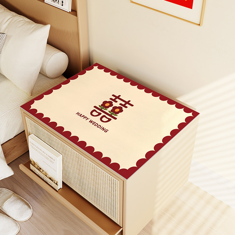 喜庆中式床头柜垫子盖布盖巾pvc皮革免洗可擦卧室桌垫桌布保护垫,居家布艺,桌布,淘宝优惠券,粉丝福利购,淘宝优惠卷