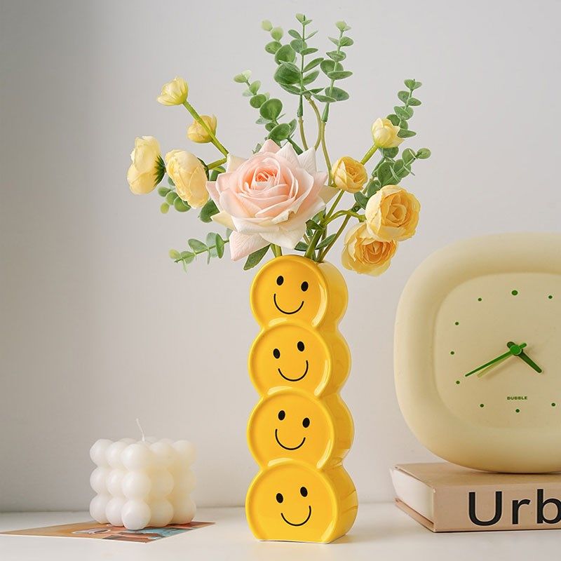 可爱陶瓷治愈解压小花瓶花艺摆件奶油风餐桌假花插花小口仿真花器,家居饰品,花瓶,淘宝优惠券,粉丝福利购,淘宝优惠卷