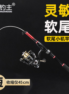 软尾小矶竿软竿稍钓鲫鱼小抛竿灵敏筏钓竿单竿短节矶钓竿碳素超轻