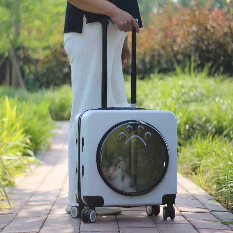 宠物拉杆箱猫包便携透明前开窗透气宠物推车大容量猫咪外出行李箱,宠物/宠物食品及用品,背包/箱包,淘宝优惠券,粉丝福利购,淘宝优惠卷