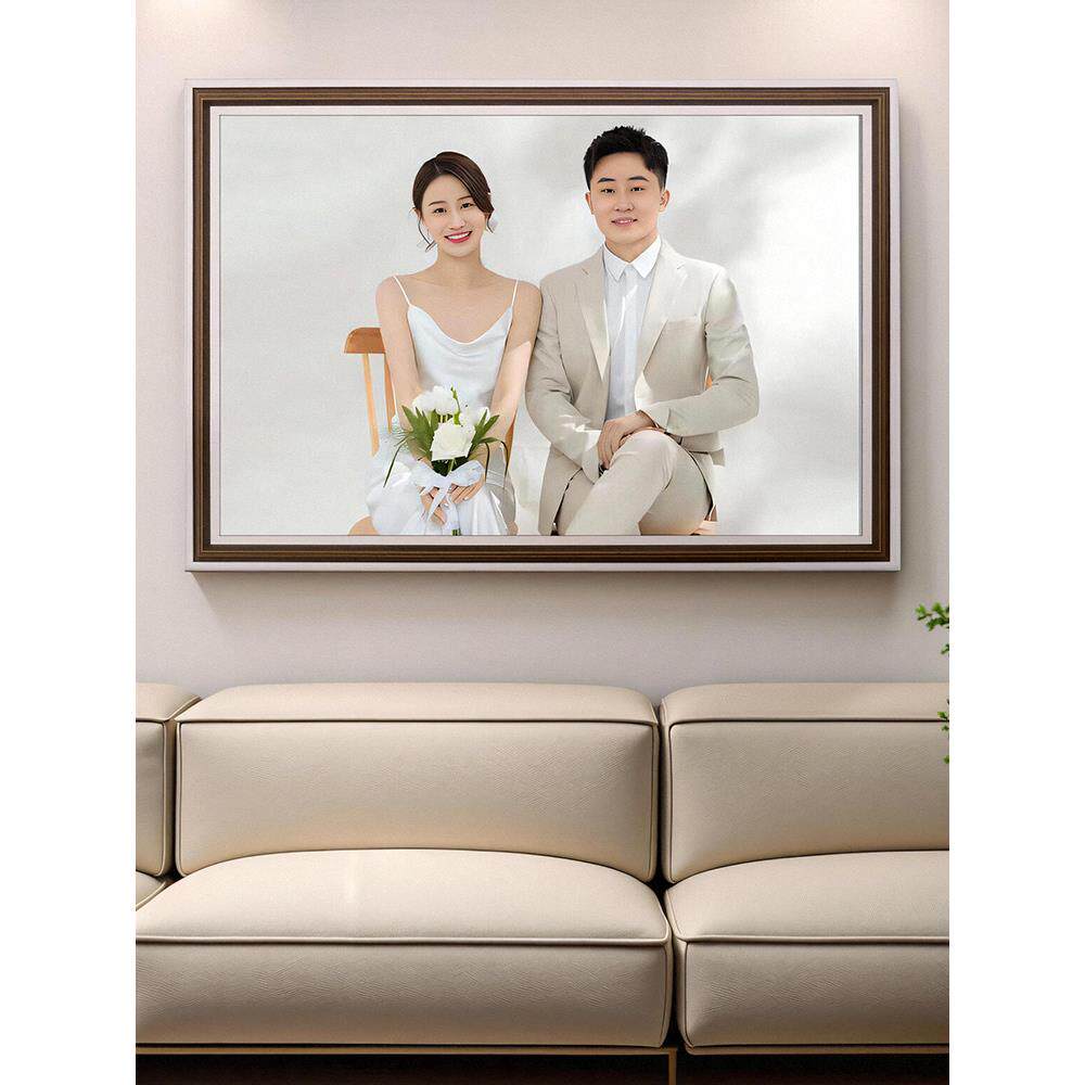 定制婚纱照相框放大挂墙洗照片打印加框全家福结婚床头照相片制作