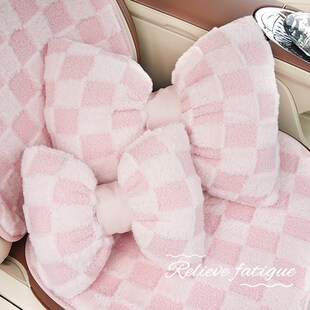 汽车头枕车载蝴蝶美人格头枕护颈枕车内靠枕一对腰靠车内装 饰品