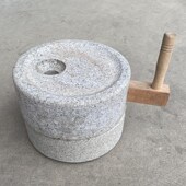 石磨桶磨小石磨家用小型幼儿园手动推磨盘机老式 麻青石墨小磨子
