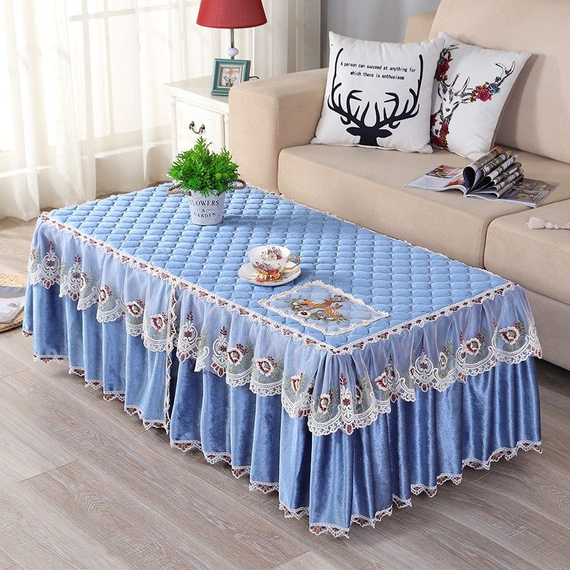 茶几桌布蕾丝长方形客厅家用防尘垫电视柜盖巾布艺全包茶几布套罩,居家布艺,桌布,淘宝优惠券,粉丝福利购,淘宝优惠卷