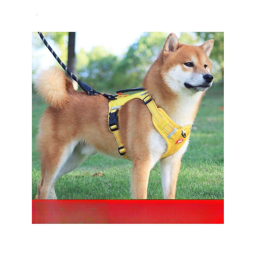 背心式狗狗牵引绳中小型犬柴犬柯基犬专用幼犬可调节胸背带遛狗绳