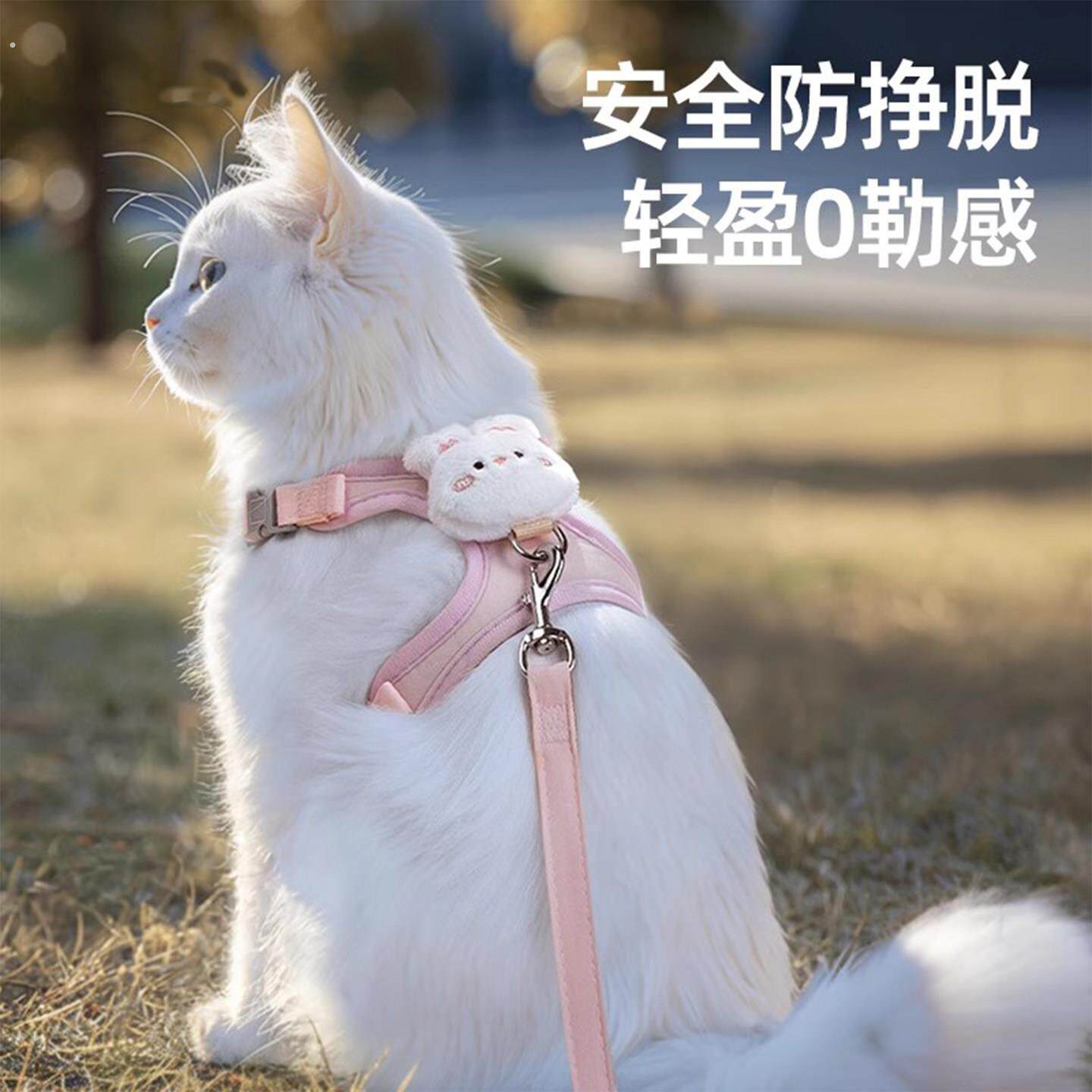 猫咪牵引绳防挣脱不勒脖外出专用溜小猫神器猫绳子猫胸背带猫项圈