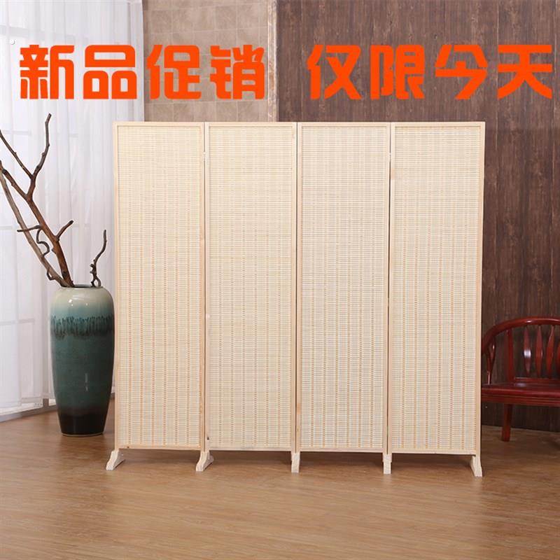 屏风隔断折叠客厅移动装饰布艺双面办公酒店推拉折屏实木玄关门帘