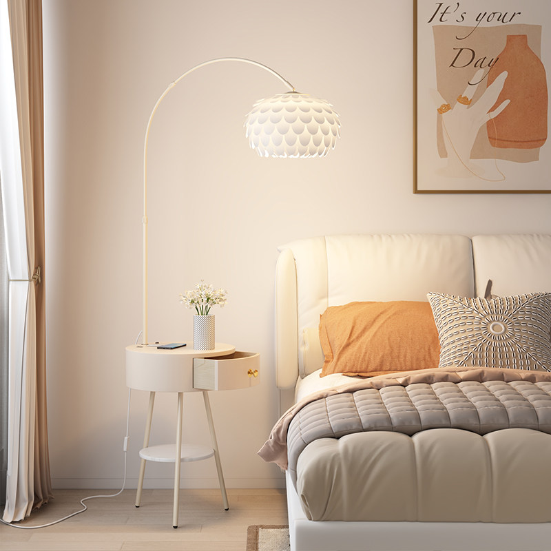 法式奶油风钓鱼灯落地灯客厅卧室沙发旁边几床头柜置物高级感台灯