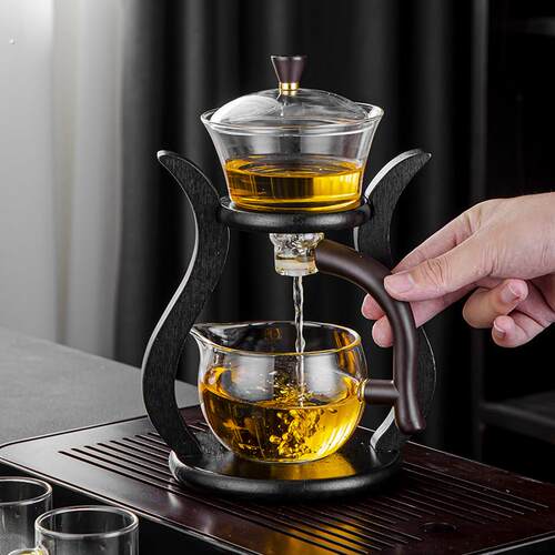 半自动磁吸懒人泡茶器耐热玻璃功夫茶具套组茶壶茶杯家用办公冲茶