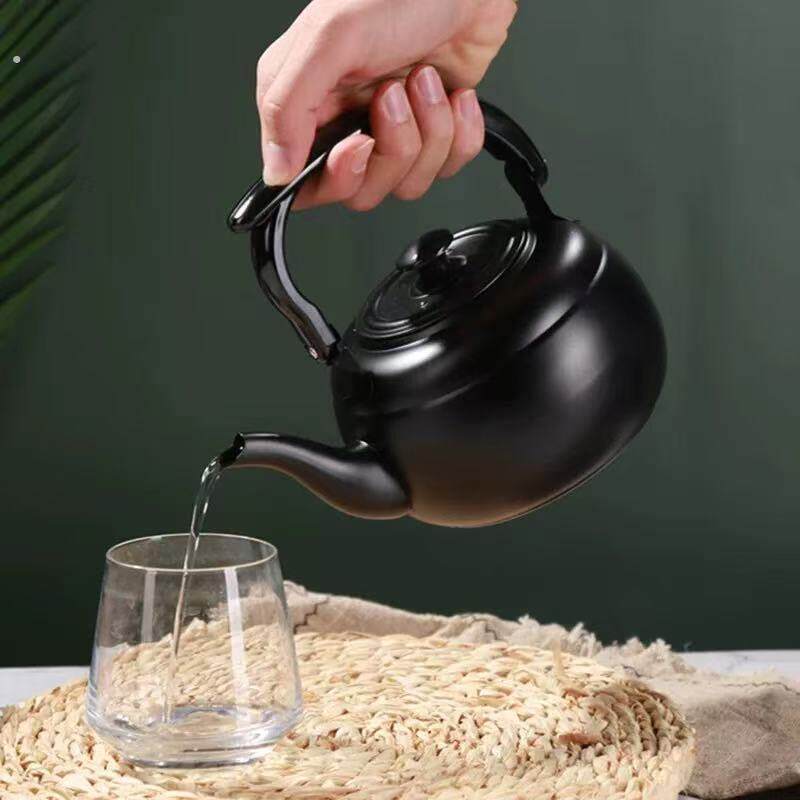加厚不锈钢泡茶壶饭店饭厅用黑色古典小茶艺壶电磁炉烧水壶中式